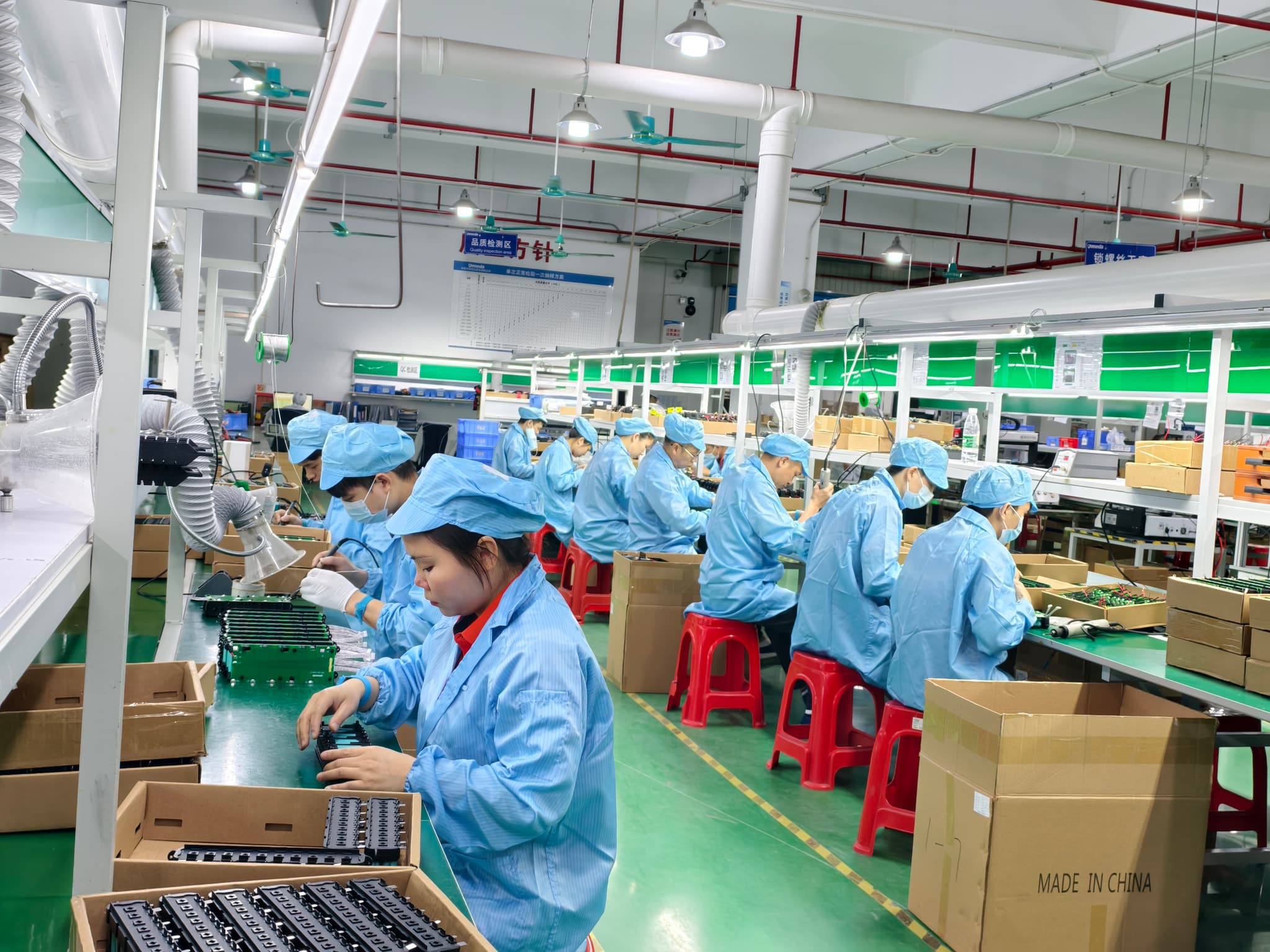 Factory production line and machines