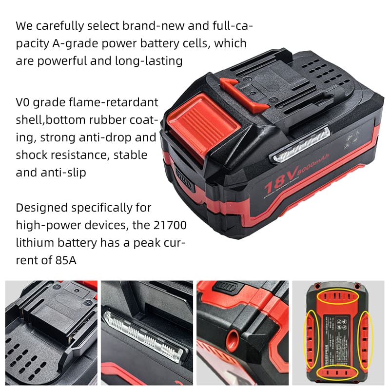 High-current 18V 8Ah 4