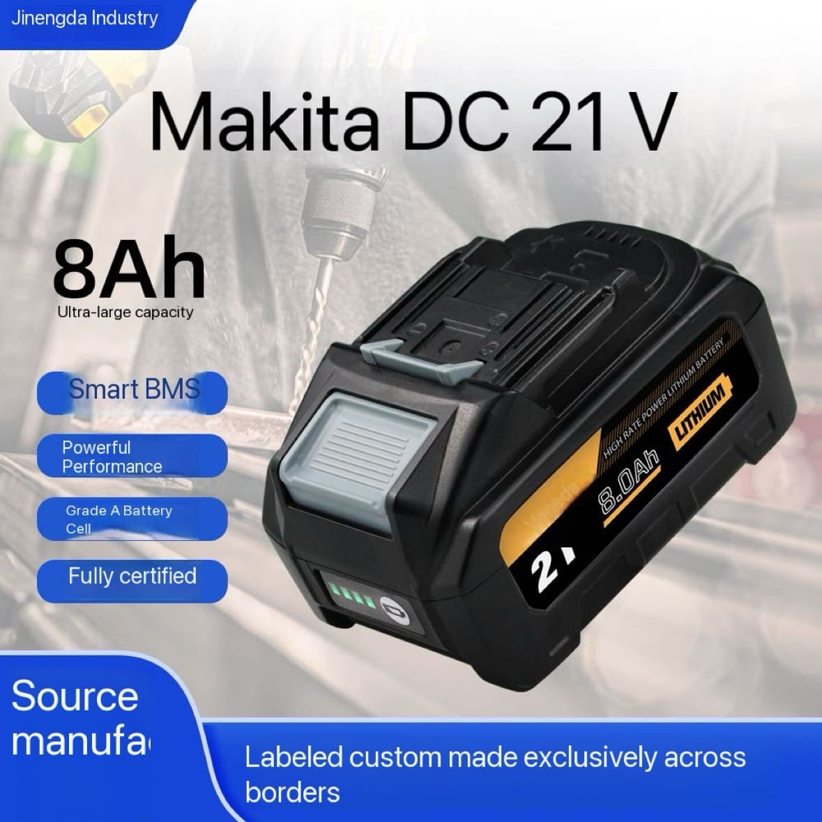 21700 Tool Battery 18V 8Ah 2